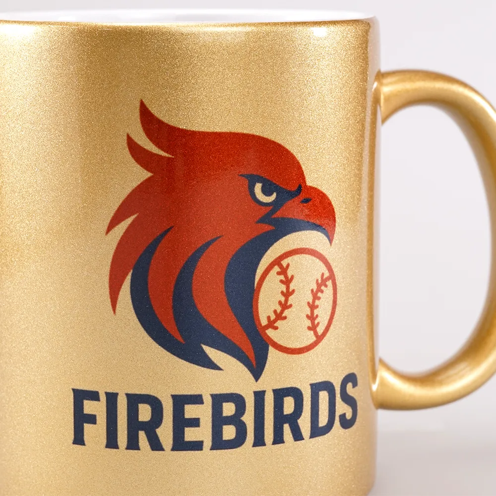 フルカラー陶器マグカップ(M)350ml　ゴールド