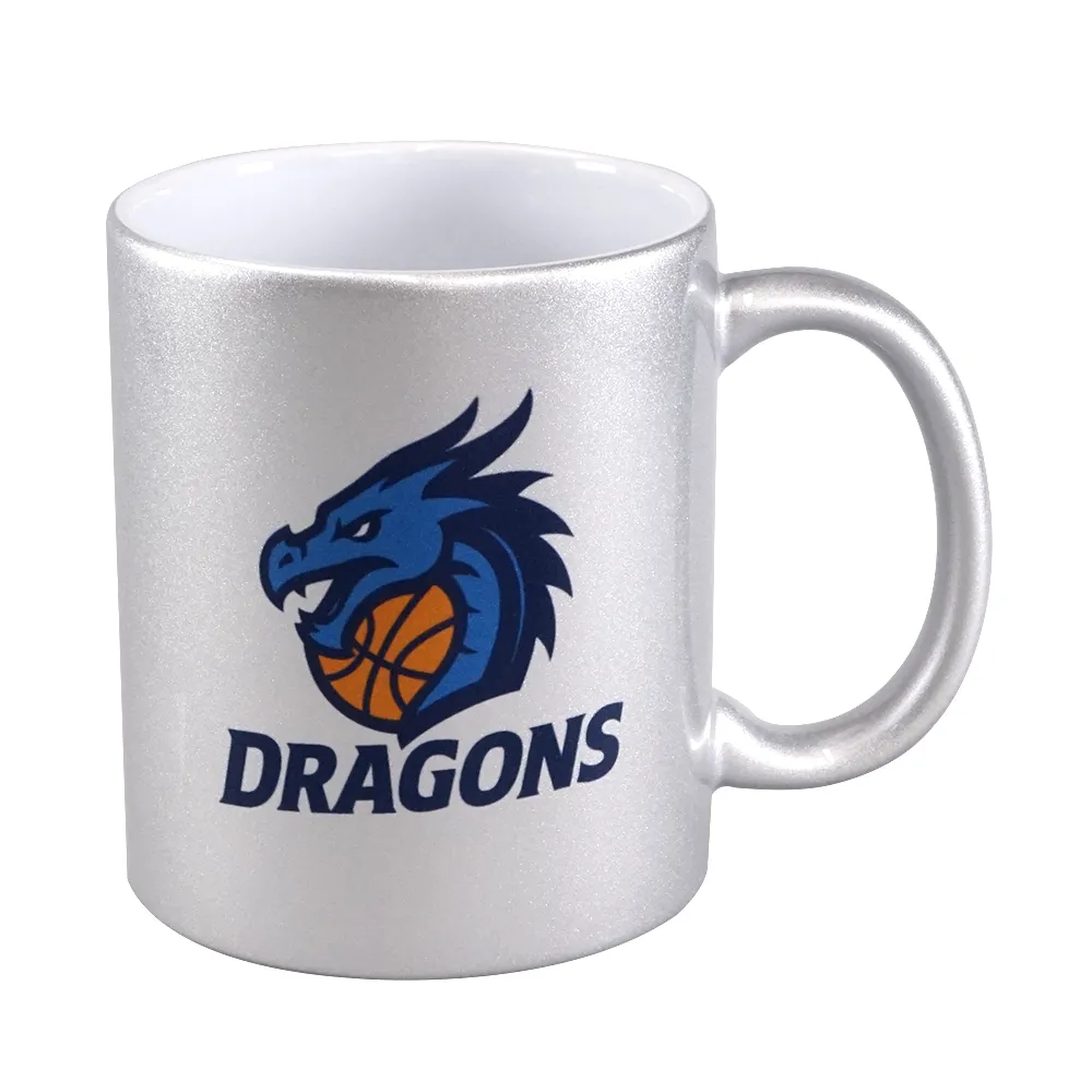 フルカラー陶器マグカップ(M)350ml　シルバー