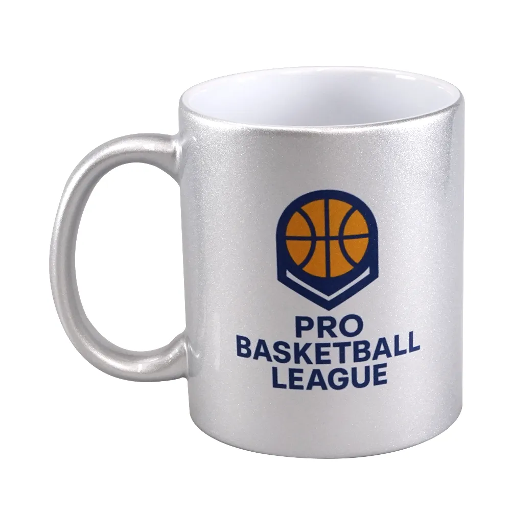 フルカラー陶器マグカップ(M)350ml　シルバー