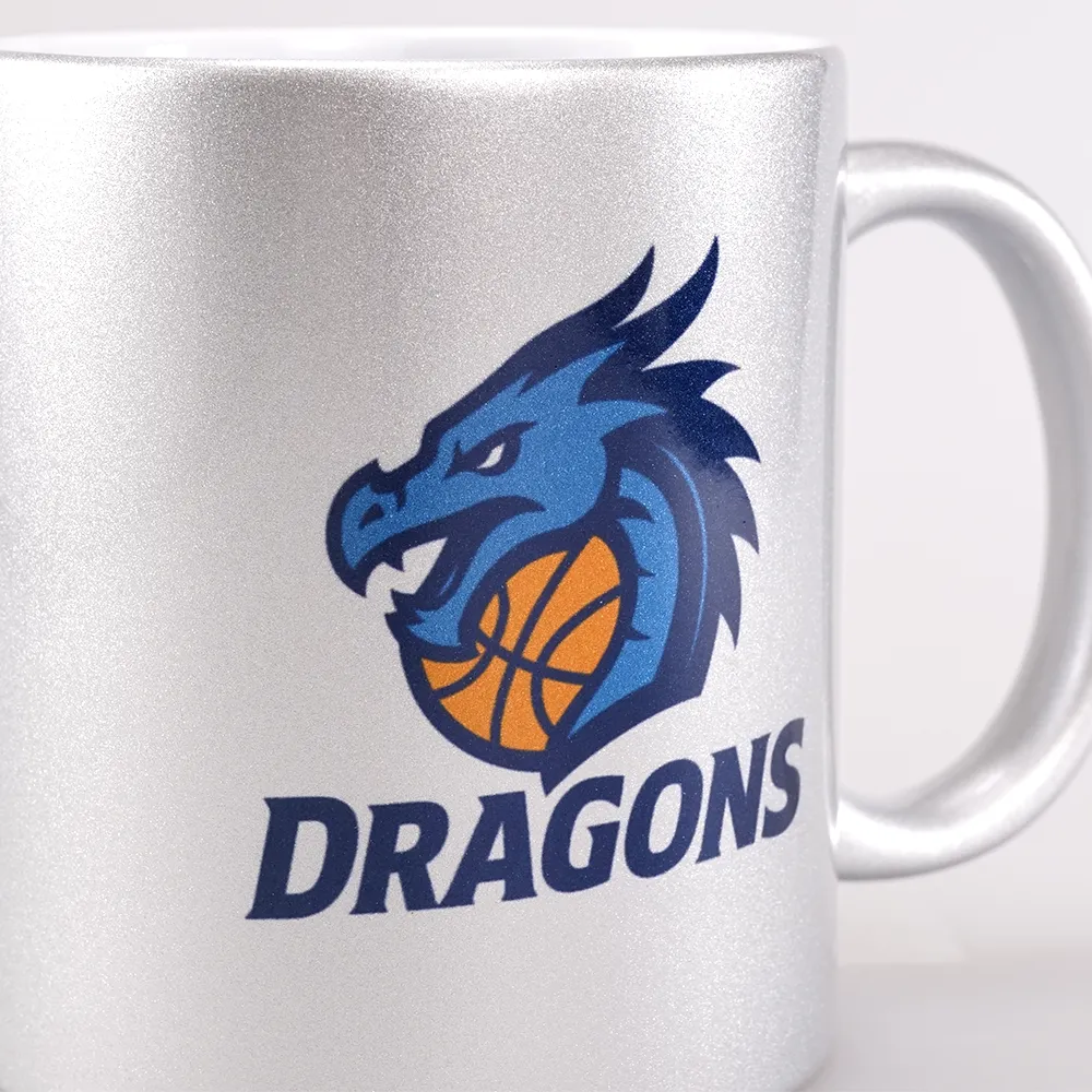 フルカラー陶器マグカップ(M)350ml　シルバー