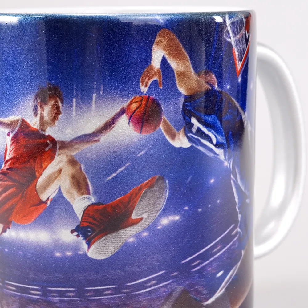 フルカラー陶器マグカップ(M)350ml　シルバー