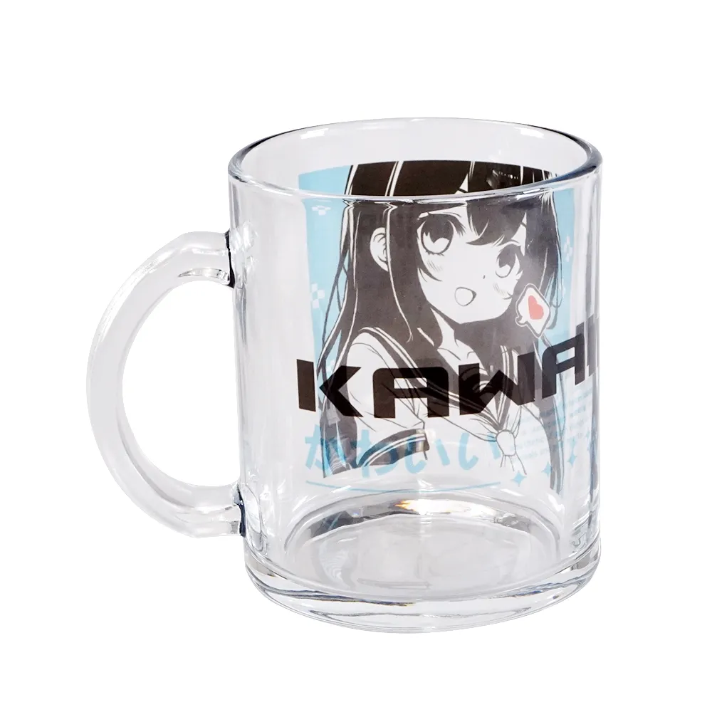 フルカラークリアガラスマグカップ330ml