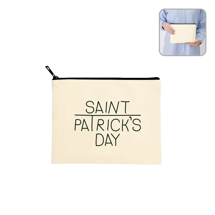 キャンバスフラットポーチ(M)ナチュラル(最速出荷対応)