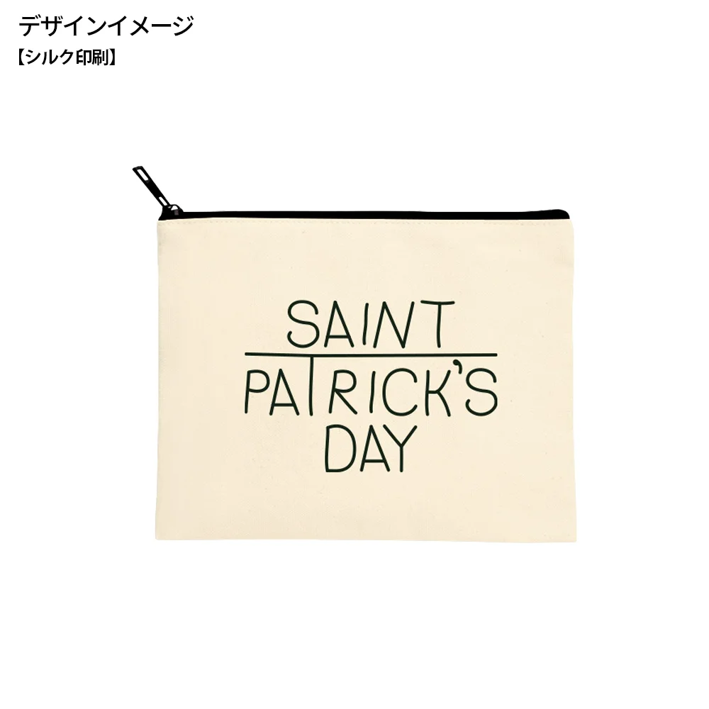 キャンバスフラットポーチ(M)ナチュラル(最速出荷対応)