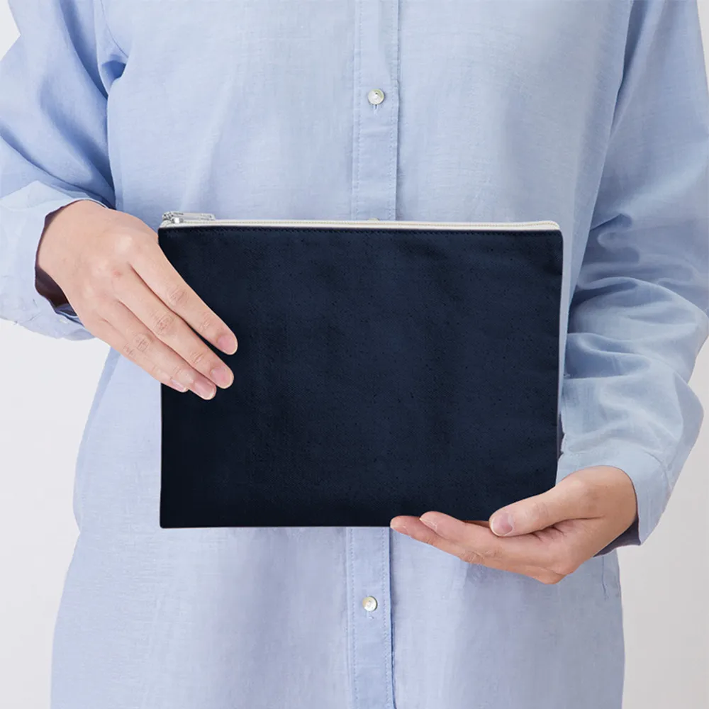 キャンバスフラットポーチ(M)カラー(最速出荷対応)