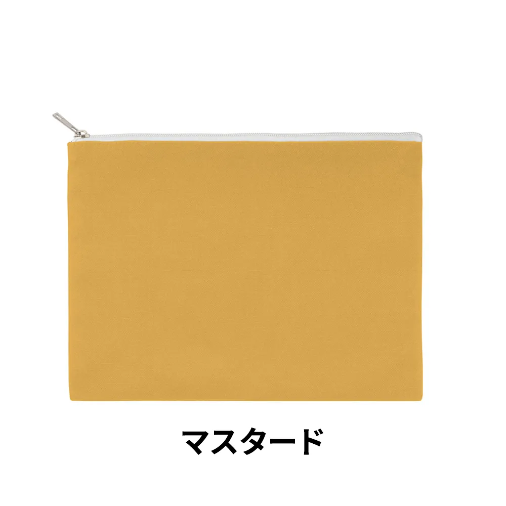 キャンバスフラットポーチ(L)カラー(最速出荷対応)