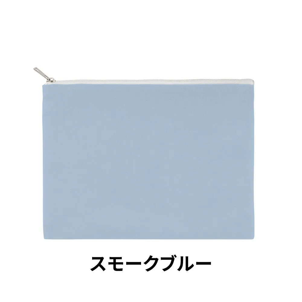 キャンバスフラットポーチ(L)カラー(最速出荷対応)