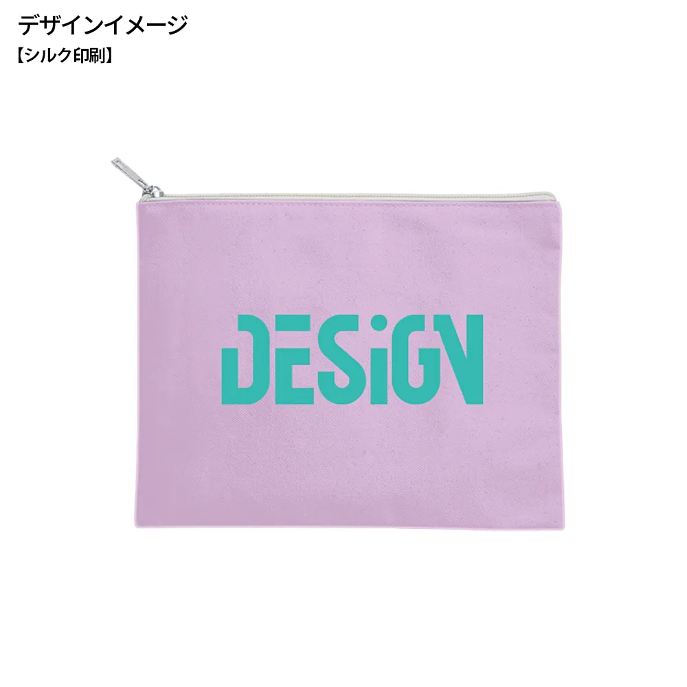 キャンバスフラットポーチ(M)カラー(最速出荷対応)