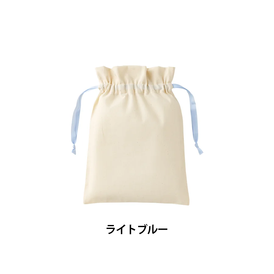 コットンカラーリボン巾着(M)