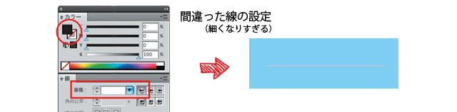 間違った線の設定