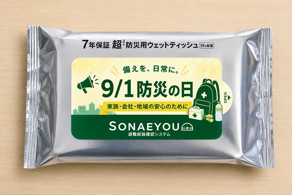 防災の日(9月1日)の啓発配布に