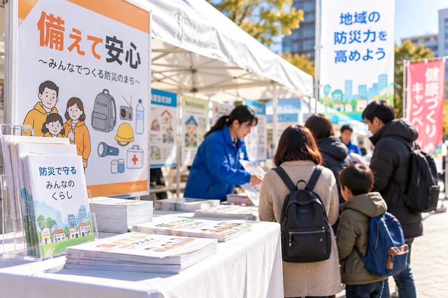 自治体・団体の啓発活動でオリジナルカイロを配布するイメージ