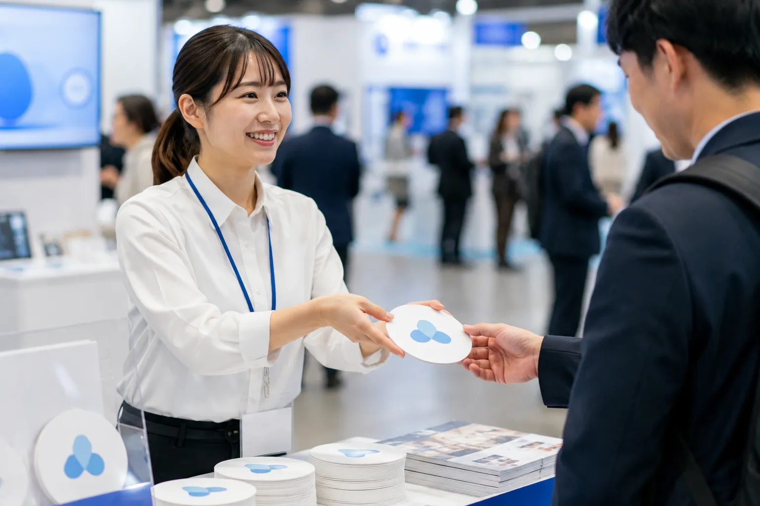 展示会やキャンペーンでの大量配布に最適なオリジナルコースターのノベルティ