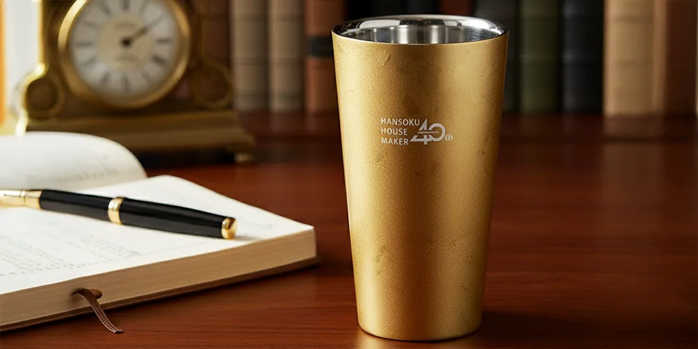 高価そうなタンブラーが並んだイメージ。